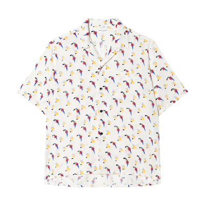 Saint Laurent Shark Print Short Sleeve Shirt Men’s Off-White 531956Y2D369747
