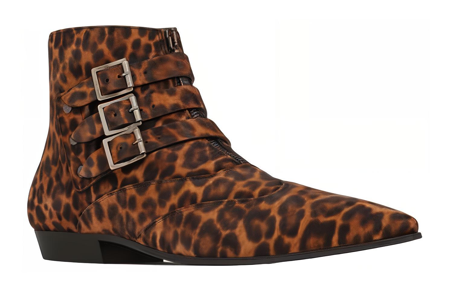 Order Saint Laurent Stiefelette ''Leopardenmuster Braun'' 6872391FL002198