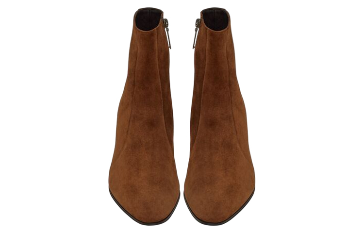 Shop Botas Cortas Saint Laurent 'Cuero Marrón Oscuro' 66762027D002708