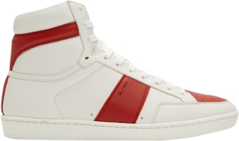 Saint Laurent Signature Court Classic SL/10H High Top Sneaker 'White Red' 418026-0M5S0-9578 Saint Laurent Signature Court Classic SL/10H High Top Sneaker 'White Red' 418026-0M5S0-9578