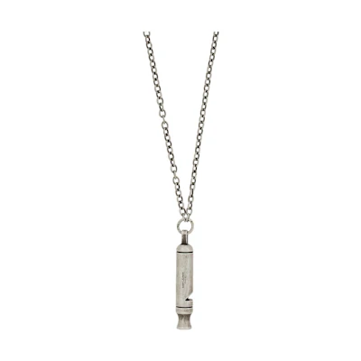 SAINT LAURENT Silver Metal Long Whistle Pendant Necklace for Men 677715Y15008142