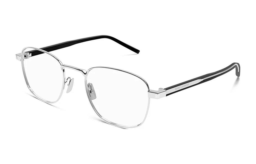 SAINT LAURENT Silver Optical Eyeglass Frames Unisex Irregular Metal Design SL699002