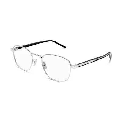 SAINT LAURENT Silver Optical Eyeglass Frames Unisex Irregular Metal Design SL699002