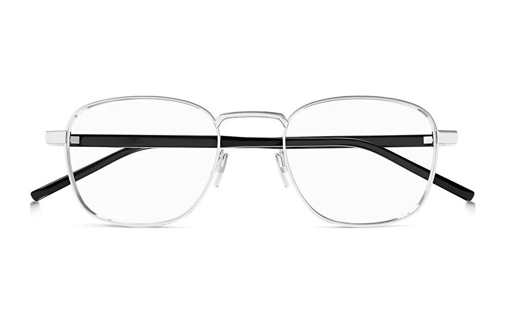 Lookbook 생로랑 실버 메탈 디자인 유니섹스 안경테 비정형. SL699002