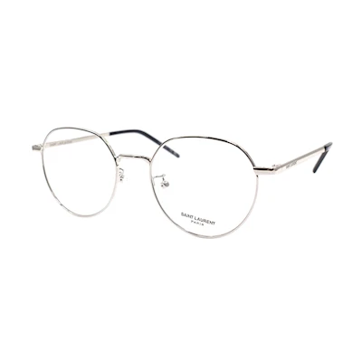 SAINT LAURENT Silver Unisex Vintage Round Alloy Optical Glasses. SL647F-002