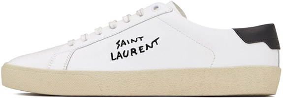 Saint Laurent SL-06 Court Leather 2020 'White Black' 610685-08G10-9061 Saint Laurent SL-06 Court Leather 2020 'White Black' 610685-08G10-9061