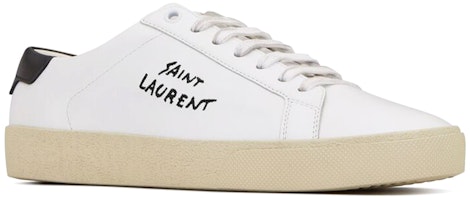 SAINT LAURENT聖羅蘭 SL/06 Court 刺繡低筒 時尚板鞋 男款 白色 做舊版 Order SAINT LAURENT聖羅蘭 SL/06 Court 刺繡低筒 時尚板鞋 男款 白色 做舊版