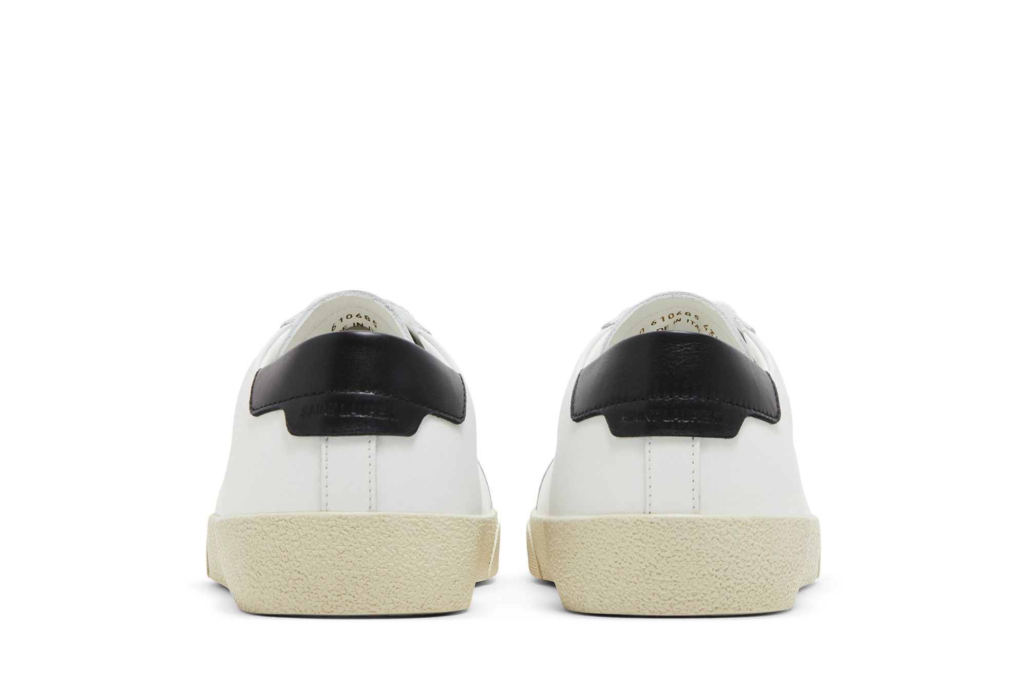 Details for Saint Laurent SL-06 Court Leder 2023 ''Weiß Schwarz'' 610685-AABEE-9061