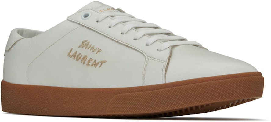 Saint Laurent SL-06 Court Leather 'Optic White Gum' 61068500N009030 Lookbook Saint Laurent SL-06 Court Leather 'Optic White Gum' 61068500N009030
