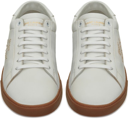 Saint Laurent SL-06 Court Leather 'Optic White Gum' 61068500N009030 Shop Saint Laurent SL-06 Court Leather 'Optic White Gum' 61068500N009030