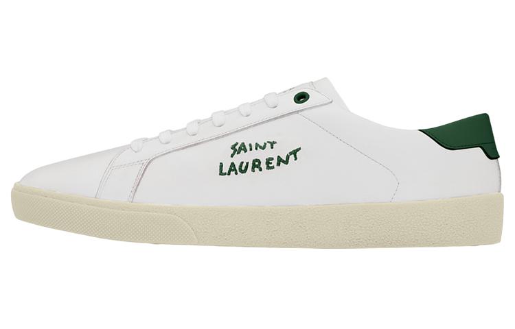 Saint Laurent SL-06 Court Leather 'White Dark Basil' 610685-00NI0-9041