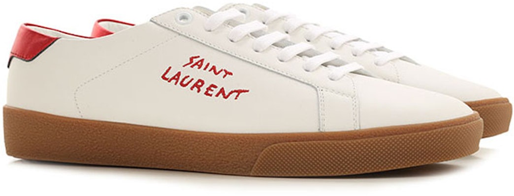 Saint Laurent SL-06 Court Leather 'White Red' 610685-0ZS70-9967 Lookbook Saint Laurent SL-06 Court Leather 'White Red' 610685-0ZS70-9967