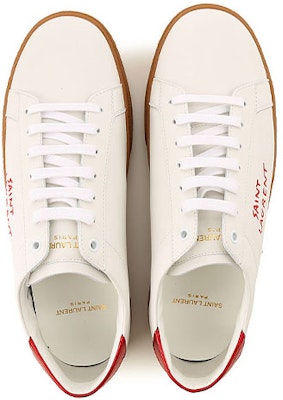 Saint Laurent SL-06 Court Leather 'White Red' 610685-0ZS70-9967 Shop Saint Laurent SL-06 Court Leather 'White Red' 610685-0ZS70-9967
