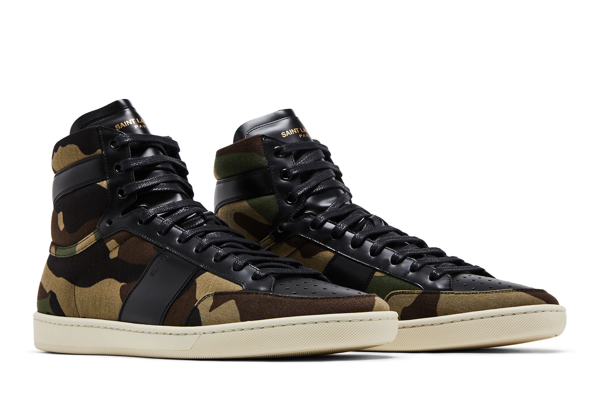Cheap Saint Laurent SL-10 Military High ''Camouflage Kaki''. 458856-GL010-3071