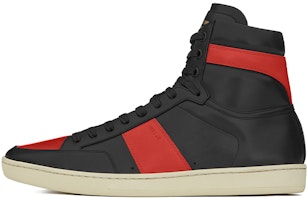 Saint Laurent SL-10H High Top Sneaker 'Black Red' 418026-0MP30-1074 Saint Laurent SL-10H High Top Sneaker 'Black Red' 418026-0MP30-1074