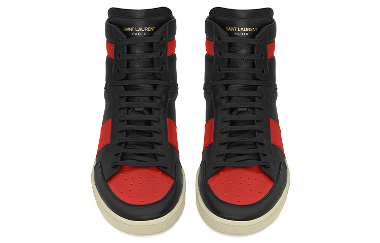 Lookbook 圣罗兰 SL-10H 高帮运动鞋 '黑红' 418026-0MP30-1074