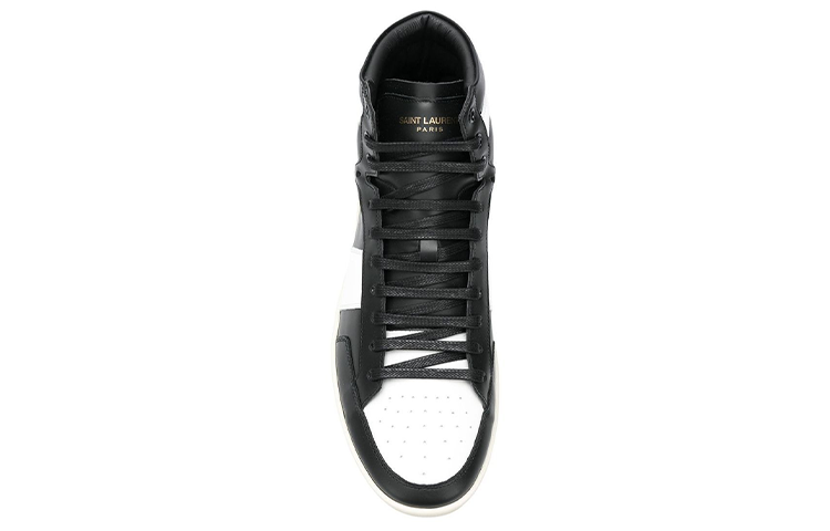 Shop Saint Laurent SL-10H Hoge Sneakers ''Zwart Wit'' 418026-0MP30-1090