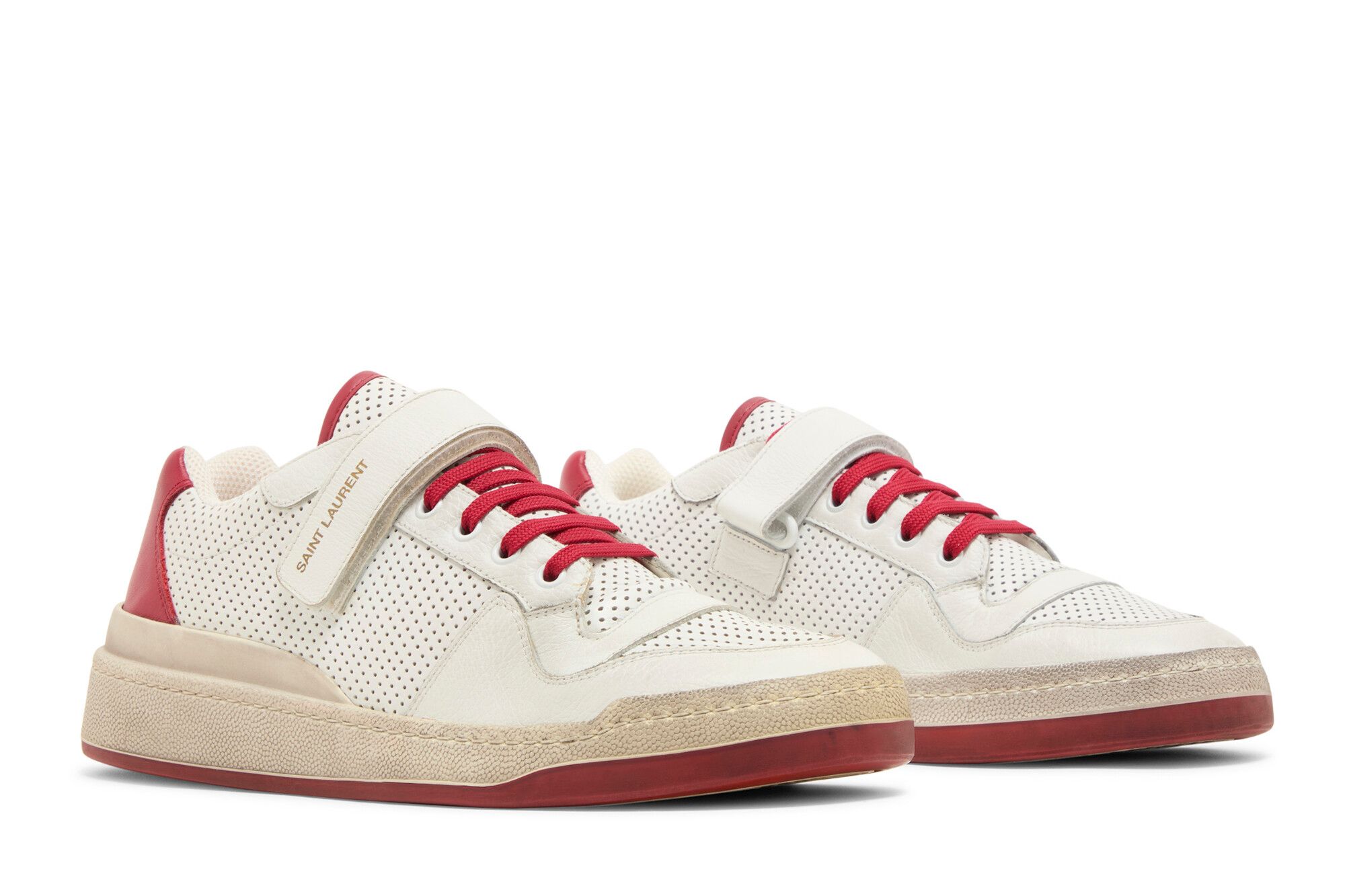 Cheap Saint Laurent SL-24 ''Weiß Rot'' Sneakers 557624-04L20-9490