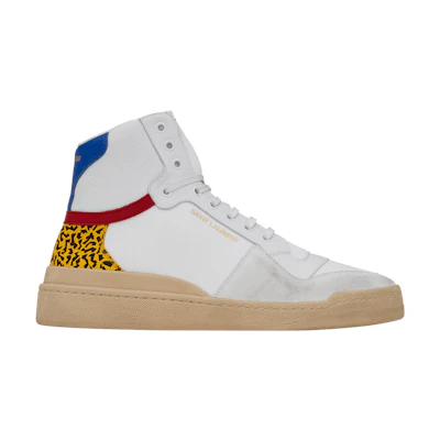 Saint Laurent SL-24 Mid 'White Leopard'