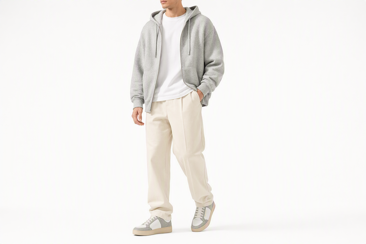 Order SAINT LAURENT聖羅蘭 皮革 休閒百搭 低筒 帆布鞋 男款 白灰色