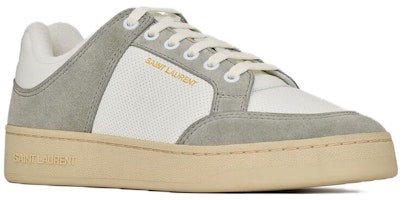 SAINT LAURENT聖羅蘭 皮革 休閒百搭 低筒 帆布鞋 男款 白灰色 Order SAINT LAURENT聖羅蘭 皮革 休閒百搭 低筒 帆布鞋 男款 白灰色
