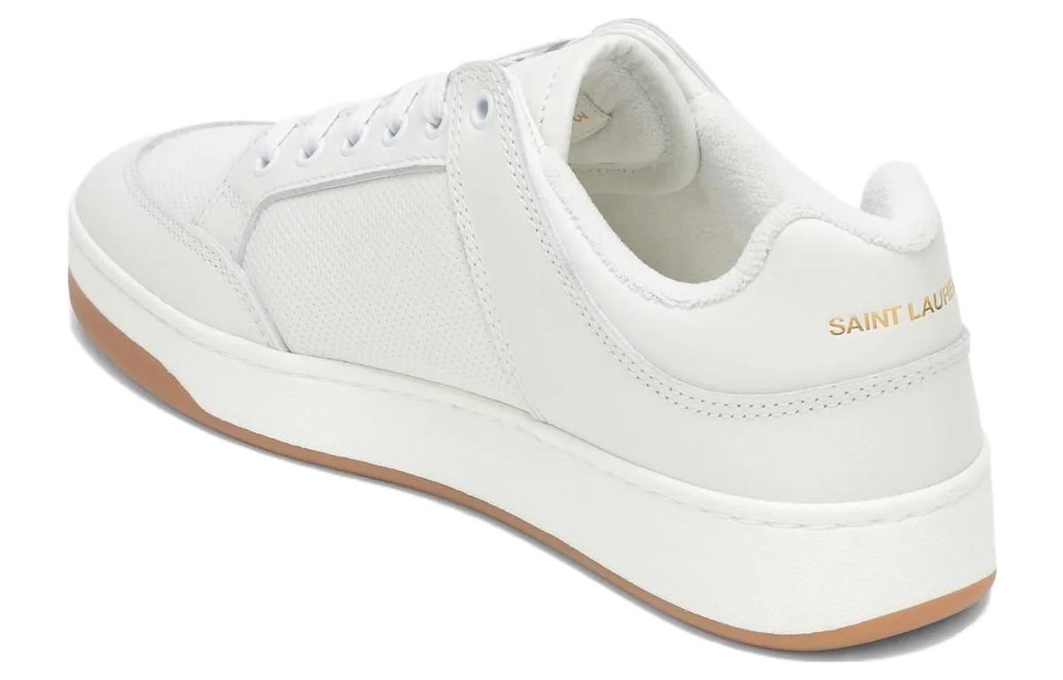 Order SAINT LAURENT聖羅蘭 皮革 時尚圓頭 低筒 帆布鞋 男款 白色