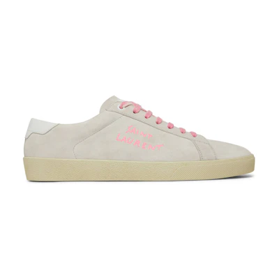 Saint Laurent SL-06 Signature Court Suede 'White Pink'