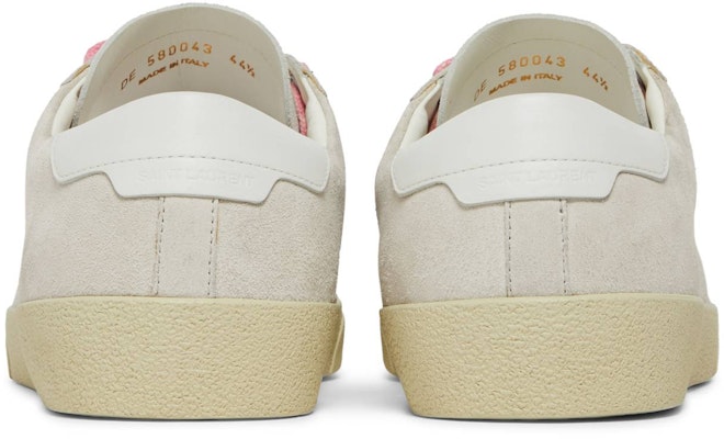 Saint Laurent SL-06 Signature Court Suede 'White Pink' 580043-0S020-9030 Details for Saint Laurent SL-06 Signature Court Suede 'White Pink' 580043-0S020-9030