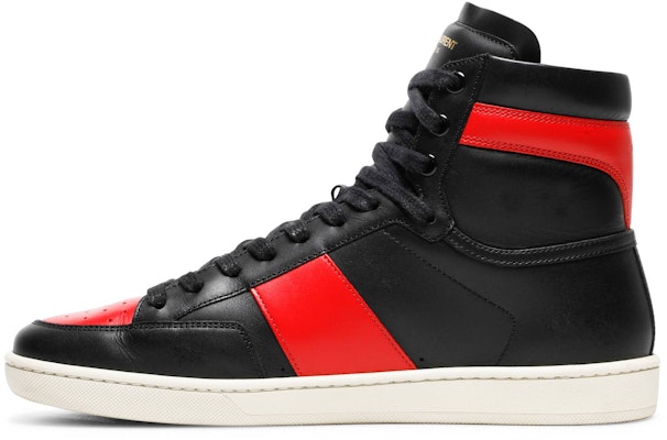Saint Laurent SL-10H High Top Sneaker 'Black Red' 418026-0MP30-1074 Lookbook Saint Laurent SL-10H High Top Sneaker 'Black Red' 418026-0MP30-1074