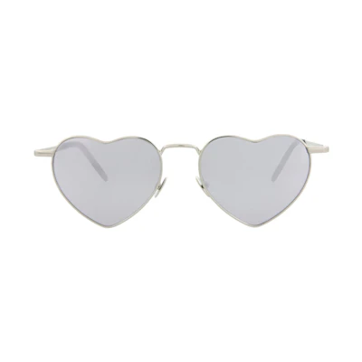 Saint Laurent SL 301 LouLou Metal-Frame Sunglasses Silver (SL301LOULO-30007818-003-00285)