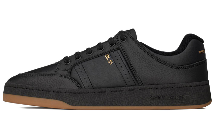 Saint Laurent SL/61 'Black Leather Low-Top' 69078904GAA1000