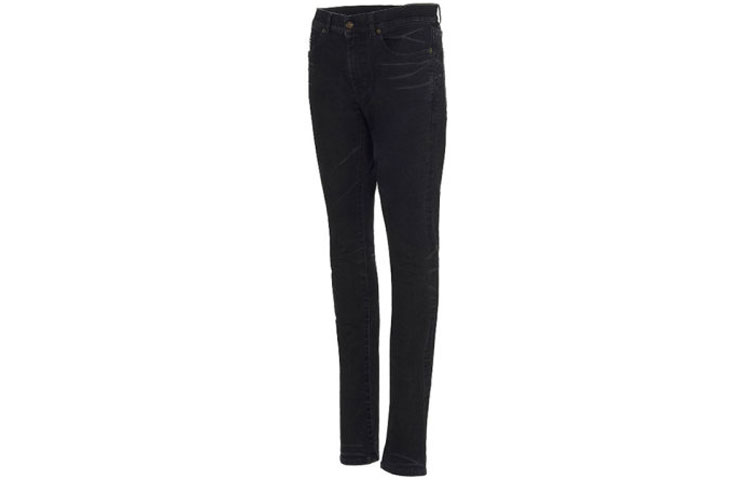 Shop SAINT LAURENT Slim Fit Solid Black Jeans 622876Y890V1252