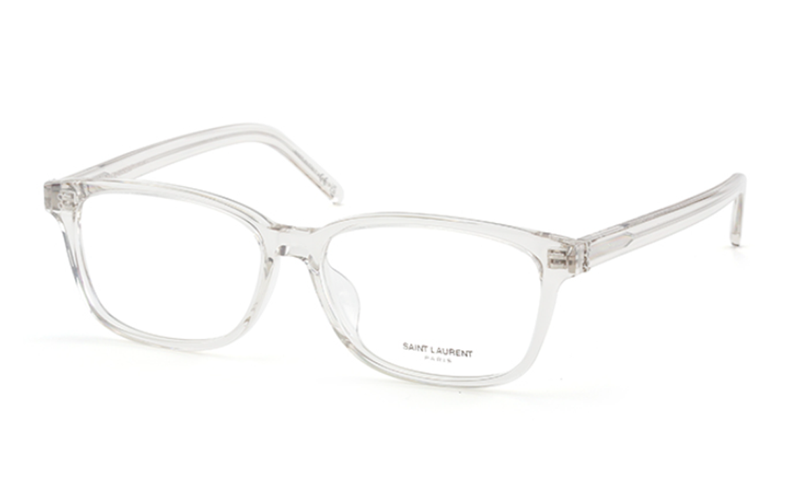 Saint Laurent Slim Optical Eyewear Silver Transparent Unisex Square Frame Glasses SL M109/F-004