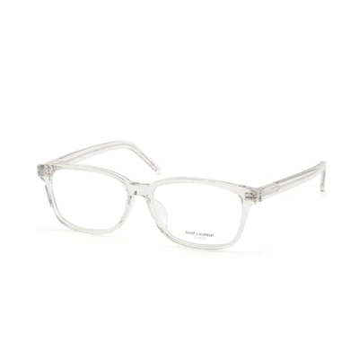 Saint Laurent Slim Optical Eyewear Silver Transparent Unisex Square Frame Glasses SL M109/F-004