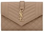 Buy Saint Laurent Small Envelope Wallet In Mix Matlasse Grand de Purse Embossed Leather Dark Beige