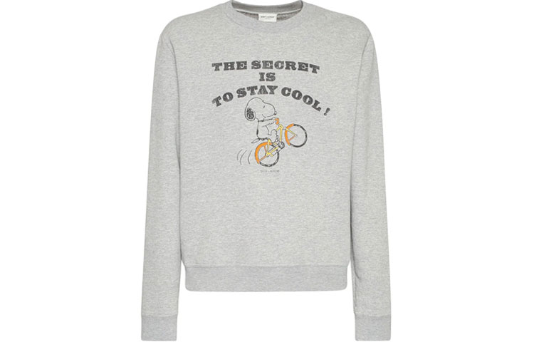 Saint Laurent Snoopy Print Grey Sweatshirt Unisex 664350Y36HT1485
