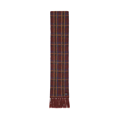 Saint Laurent Soft Cashmere Scarf for Men in Burgundy Red Color 7114463YM106175