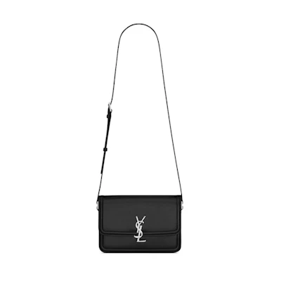 Saint Laurent Solferino Medium Satchel In Smooth Leather Black