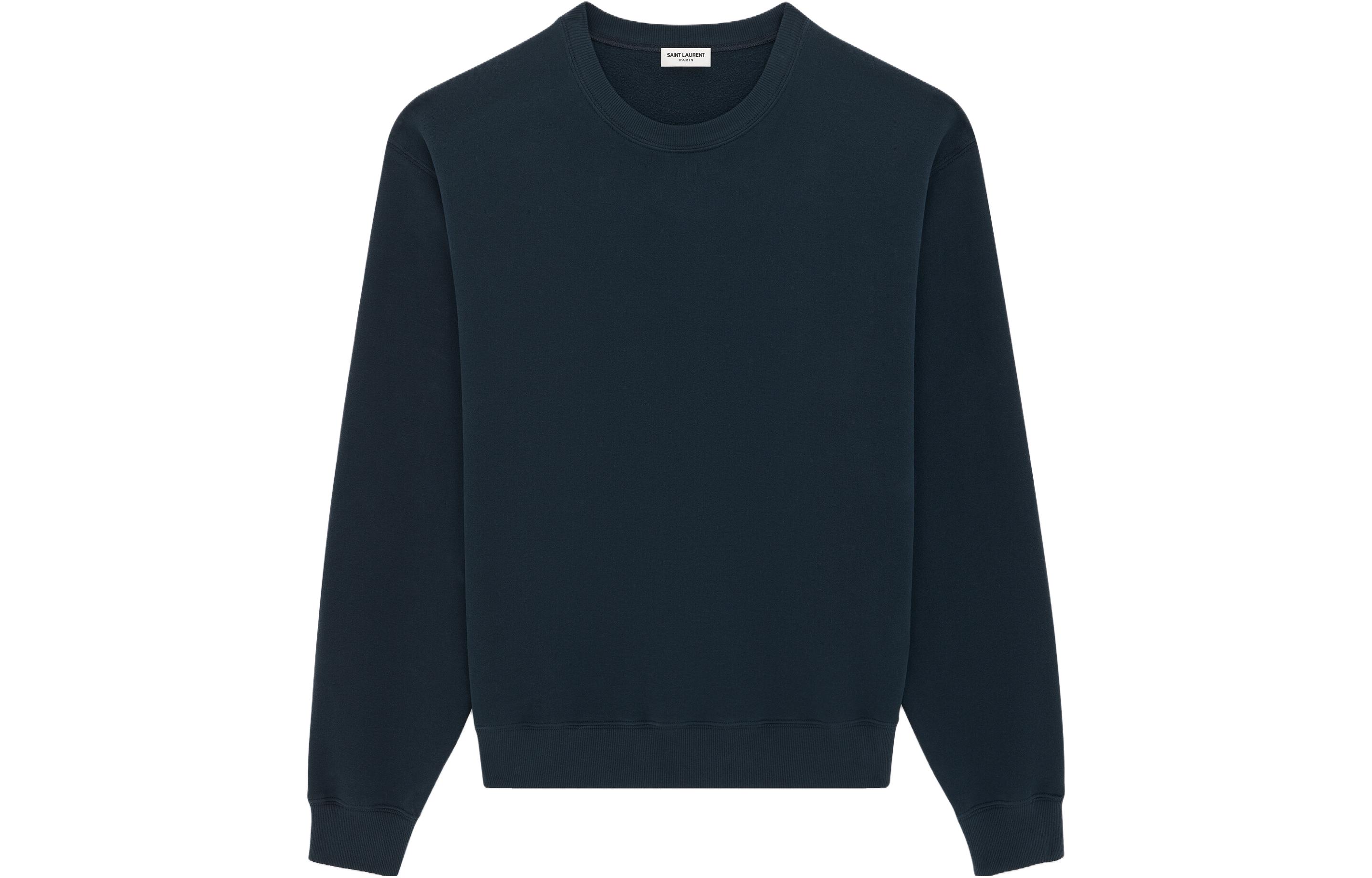 Saint Laurent Solid Color Crewneck Casual Long Sleeve Sweatshirt Blue 754513Y36SW4582