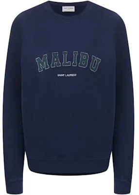 Saint Laurent Solid Color Crewneck Printed Sweatshirt Blue 603233YBPY2x000D Buy Saint Laurent Solid Color Crewneck Printed Sweatshirt Blue 603233YBPY2x000D