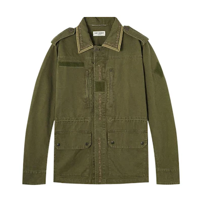 Saint Laurent Solid Color Green Casual Single-Breasted Jacket 560805Y153W2840