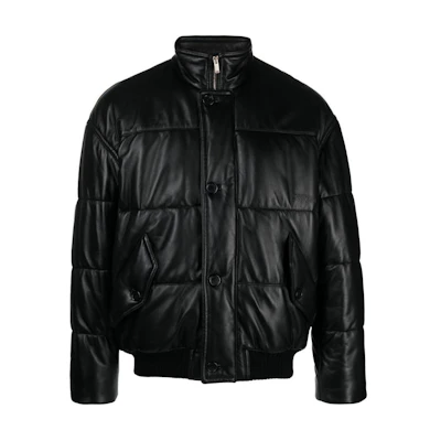 Saint Laurent Solid Color Zip-Up Jacket Black Long Sleeve Short Coat 751820YC2MS1000