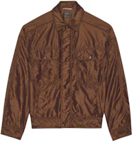 Saint Laurent Solid Color Zip-Up Loose Jacket for Men - Red Brown 771889Y20EA7070 Saint Laurent Solid Color Zip-Up Loose Jacket for Men - Red Brown 771889Y20EA7070