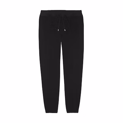Saint Laurent Solid Drawstring Knit Jogger Pants Men Black. 683210Y36PZ1000