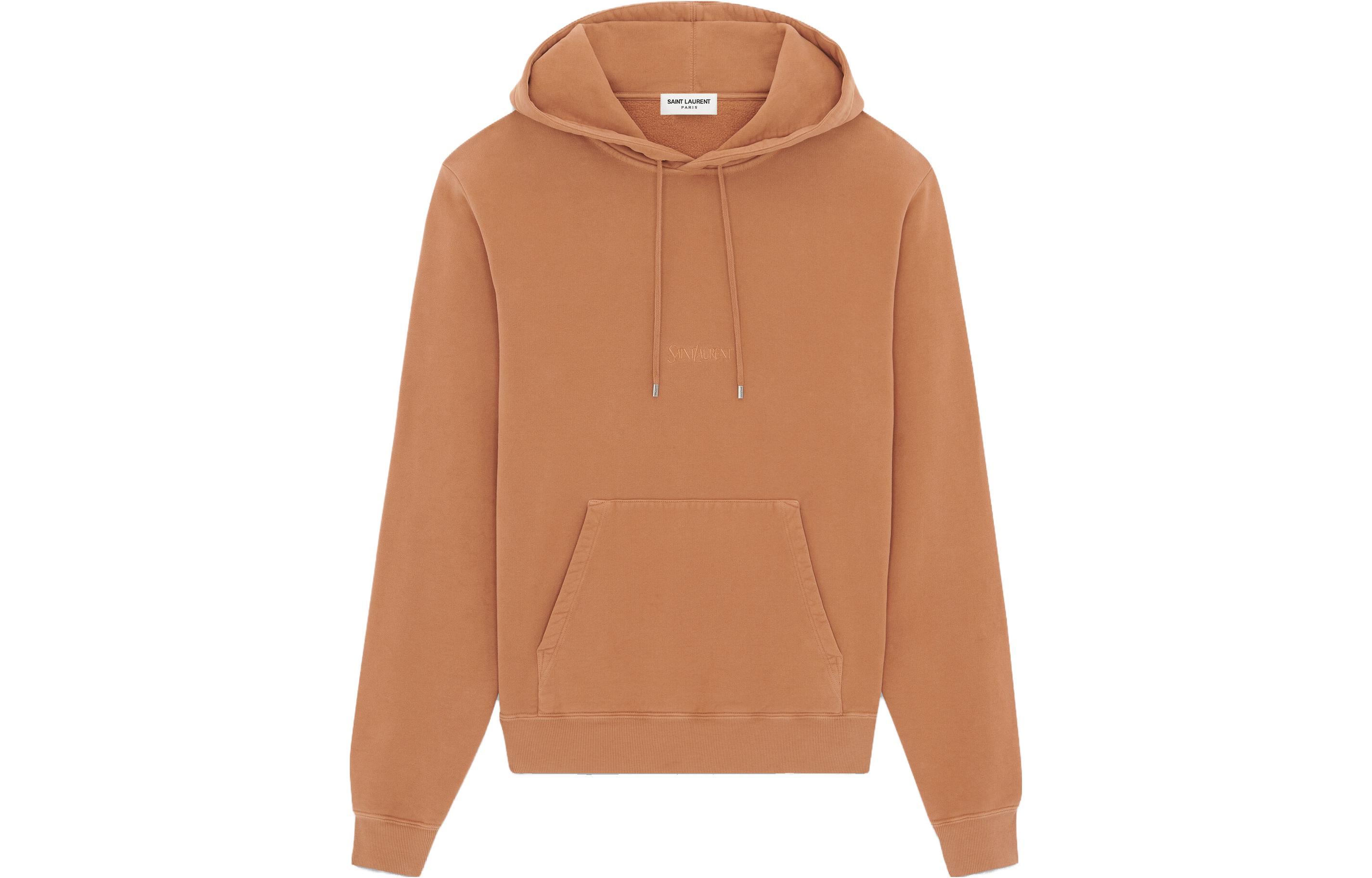 Saint Laurent Solid Oversized Hoodie Brown Men’s Long Sleeve 755567Y36SV2598