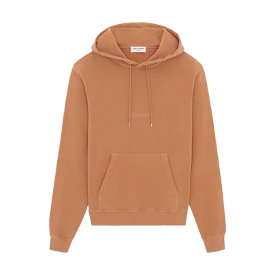 Saint Laurent Solid Oversized Hoodie Brown Men’s Long Sleeve 755567Y36SV2598