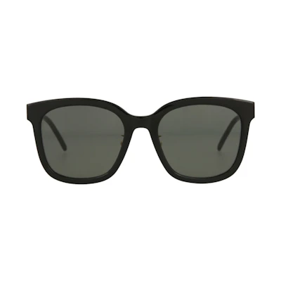 Saint Laurent Square-Frame Acetate Sunglasses Black/Gold/Grey (SLM77K-30009962-002)
