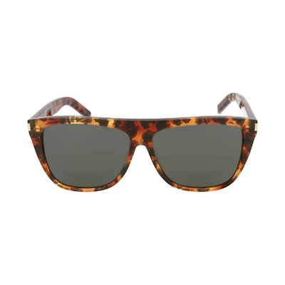 Saint Laurent Square-Frame Acetate Sunglasses Havana/Grey (SL1-30000164-015)