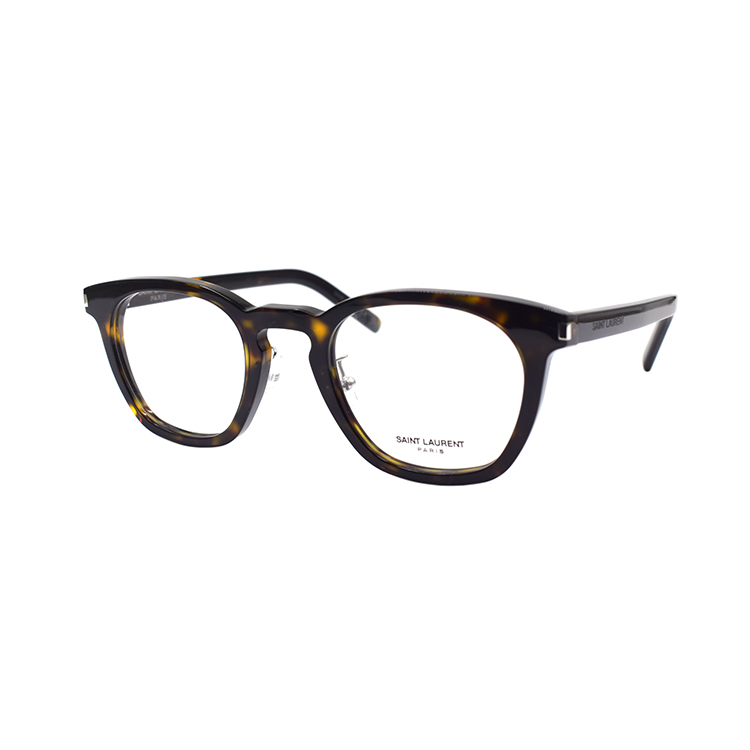 SAINT LAURENT Square Logo Comfortable Unisex Tortoiseshell Optical Frames SL28J-002