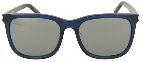 Order サンローラン スクエアサングラス ブルー/ブルー/シルバー (SL116K-30000489-003)